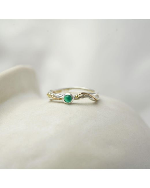 Isla Silver Green Onyx Ring