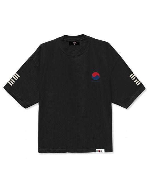 Korelimited Black Trigram Drop Shoulder Tee for men