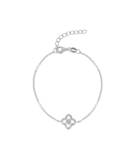 Spero London Metallic Enamel Clover Bracelet Sterling