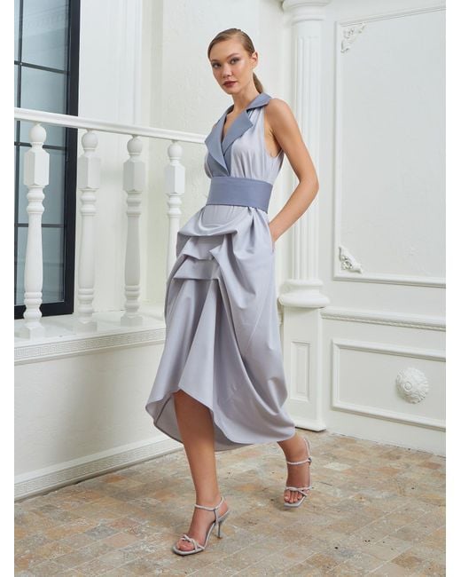 Lumina Eligma Gray The Tuxedo Dress