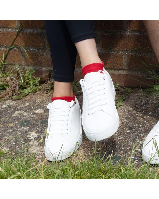 Peper Harow - Made in England Red Organic Trainer Sport Socks Bundle –