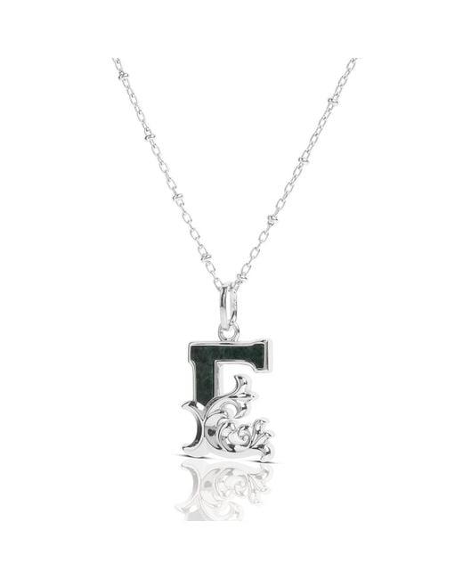 Kasun Metallic Solid E Initial Necklace With Marble