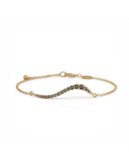 Linda Fiore Metallic Swirl Bracelet Vermeil With Onyx Cz