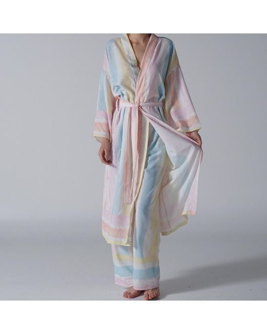 LOVEIST STORE Blue Pastel Stripe Relaxed Fit Trousers