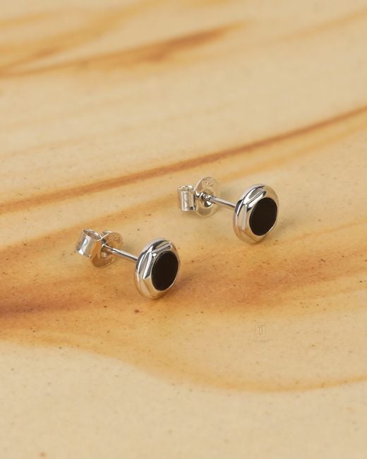 The Jewelz Multicolor Neutrals Shadow Gleam Onyx Earrings for men