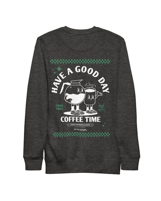 Anchor and Crew Gray Heather Gustatory Have A Good Day Cotton Blend Embroidered Sweatshirt for men