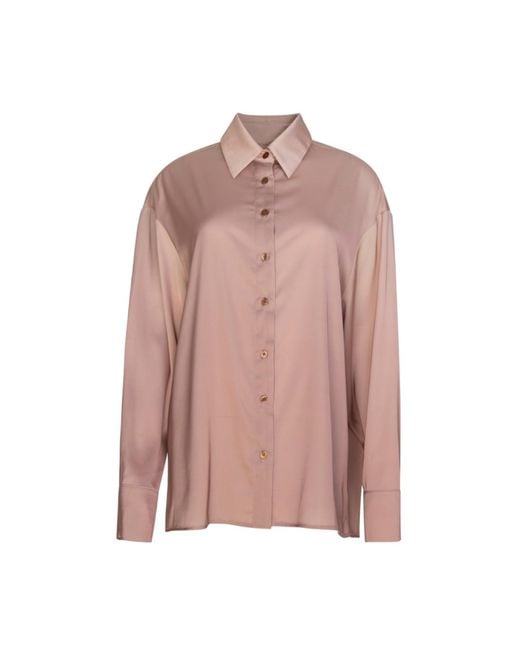 Circular Path Pink Long Sleeve Oversized Shirt