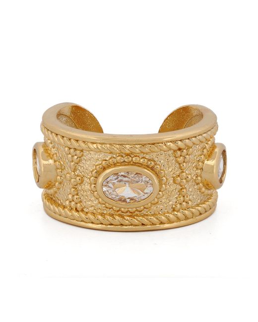 Ebru Jewelry Metallic Queen Cleopatra Diamond Energy Cuff Adjustable Ring