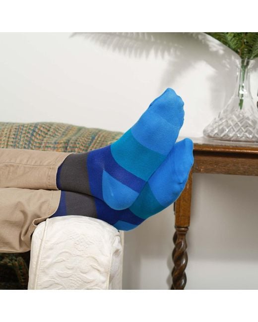 Peper Harow - Made in England Blue Groomsmen's Socks Bundle for men