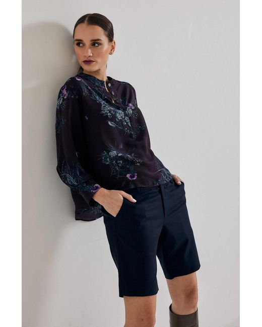Lindsay Nicholas New York Blue Poet Blouse