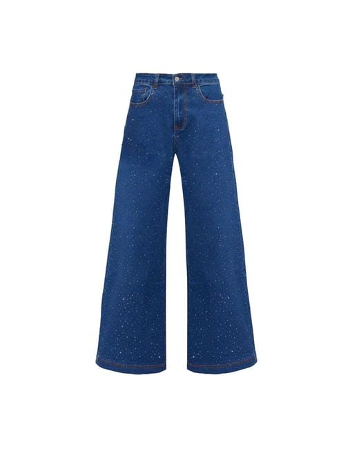 Amy Lynn Blue Demi Diamante Flare Jeans