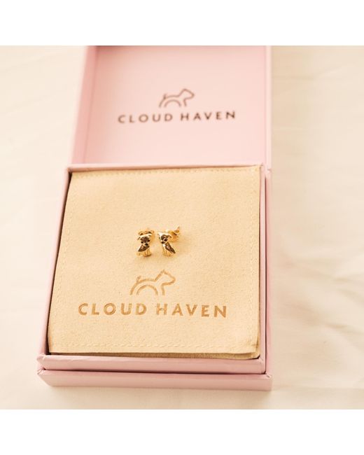 Cloud Haven Metallic Pit Bull Stud Earrings