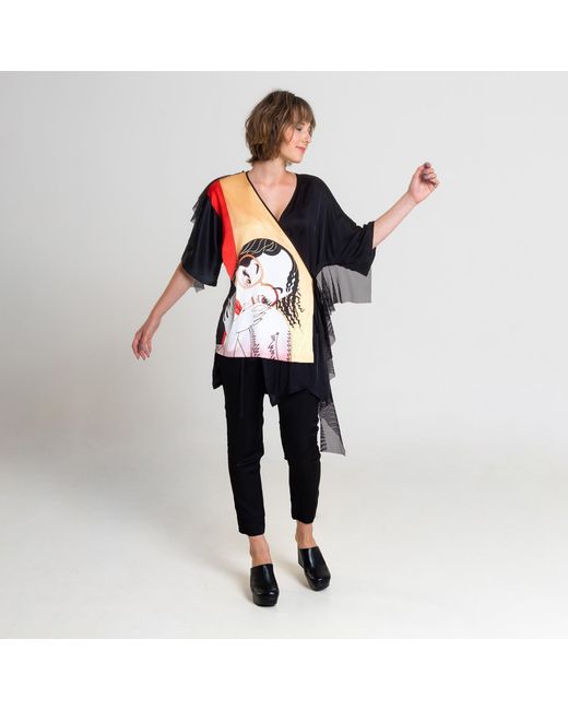 ARTISTA Black Anni Printed Kimono
