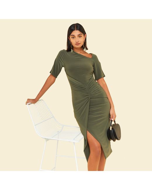 Celestine & Mae Green Latica Midi Dress