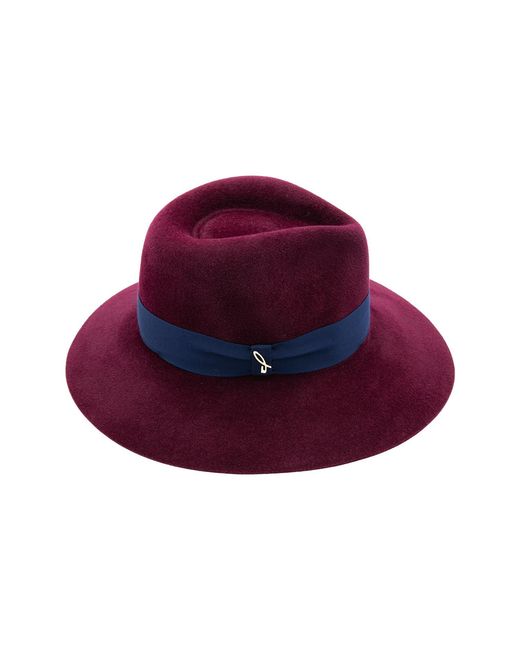 DORIA 1905 Red Wide-Brim Lapin Felt Drop Hat