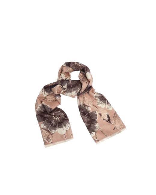Saachi Brown Reversible Blooming Botanical Scarf