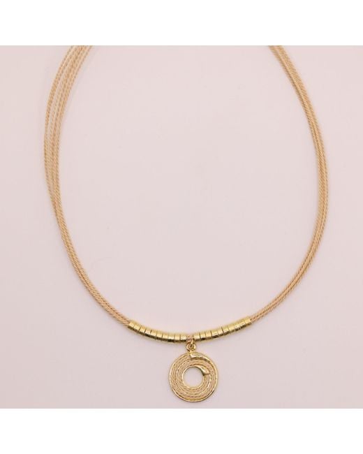 Nart Nature Making Art Metallic The Spiral Buriti Natural Fiber Necklace