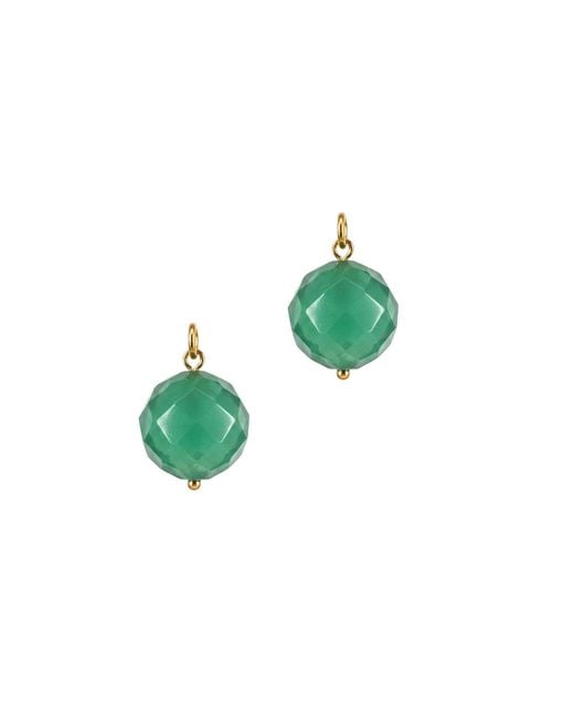 Jaredjamin Green Faceted Quartz Earring Charms-Model