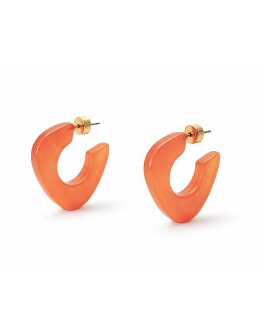 Hye Jane Jewelry Orange Lina Tangerine Catseye Hoops