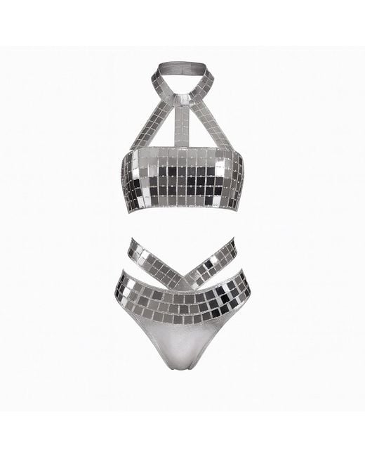 Harmonia Ny Gray Ampere Mirrored Bikini Set By Dani Watanabe