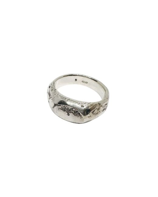 Tg-Jewellery by Tamara Gervasio Metallic Ridge Signet Ring – Recycled Sterling Sand Cast
