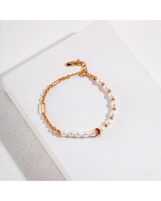 Angel Barocco Metallic Drip Glaze Bead & Pearl Bracelet