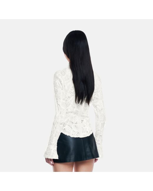 OW Collection White Cassie Long Sleeve Blouse