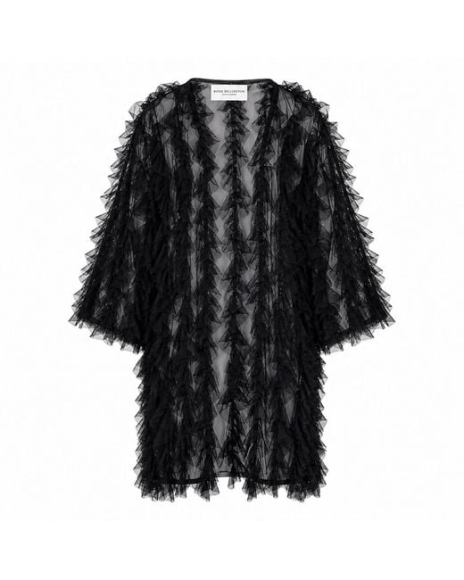 ROSIE BILLINGTON Black Nera Ruffle Kimono Jacket