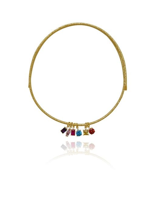 Eyeconic by Samar Ajram White Ruby Magnetic Rope Necklace-July