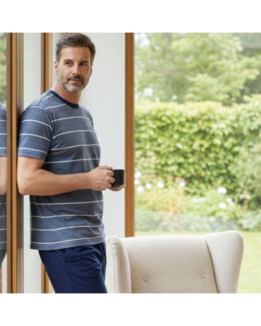Zd - Zero Defects Blue Short Modal Pyjamas Eos for men