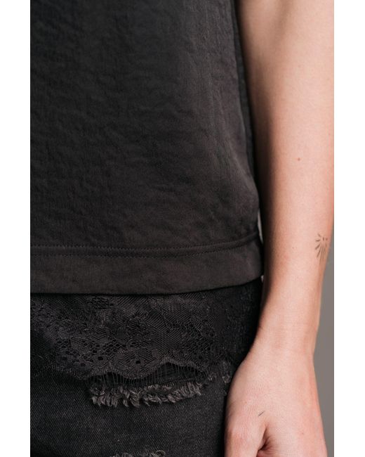 Little Lies Black Nightbird Lace Trim Cami Top