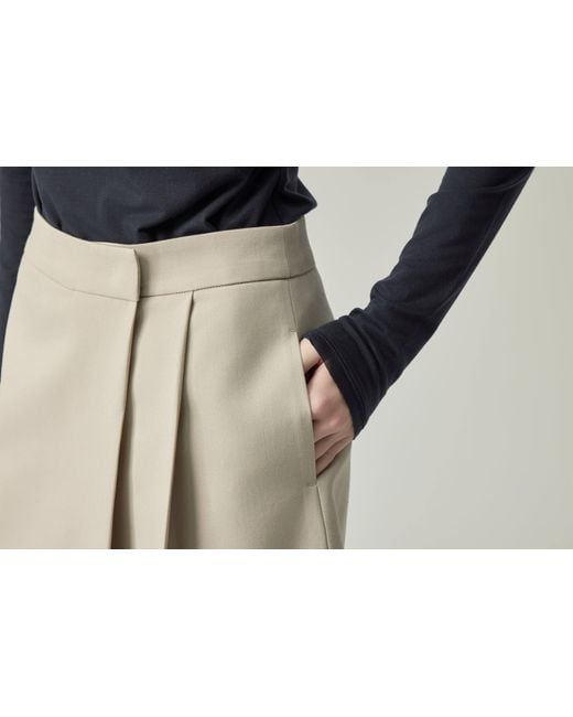 Elune Mode Gray Neutrals Wrap Pleat Skort _ Soft Sand