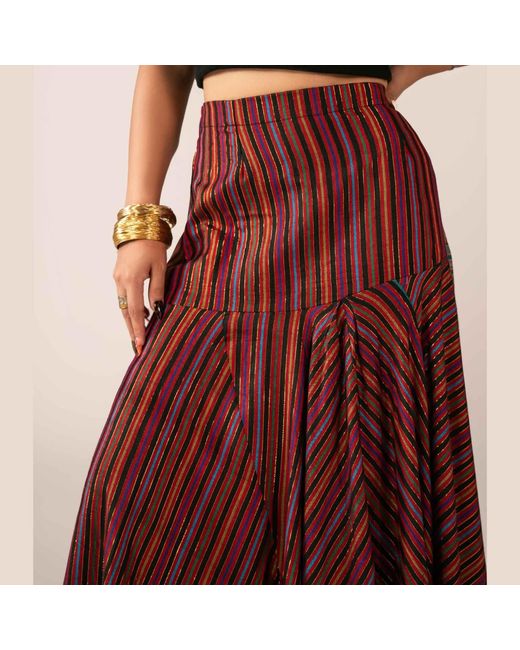 Collected Xx Red Multi-Panel Dhoti Skirt