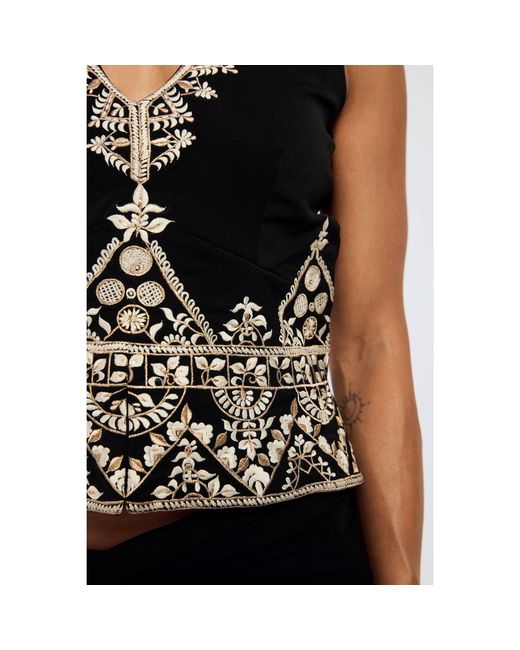 International Appeal Black Embroidered Tailored Vest