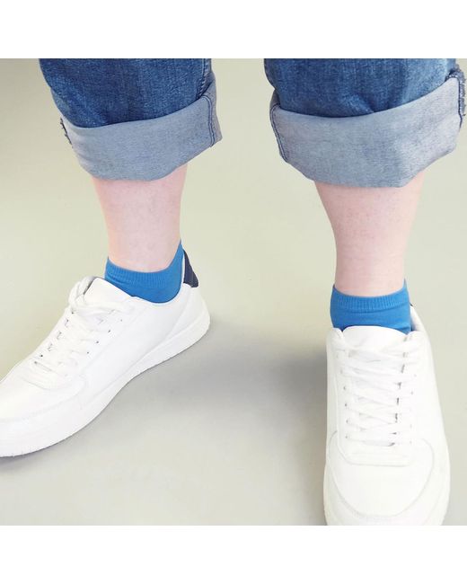 Peper Harow - Made in England Blue Pin Stripe & Classic Trainer Socks Bundle for men