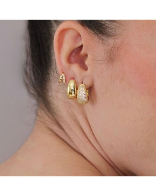 Nazzar Metallic Mini Twin Huggie Earrings
