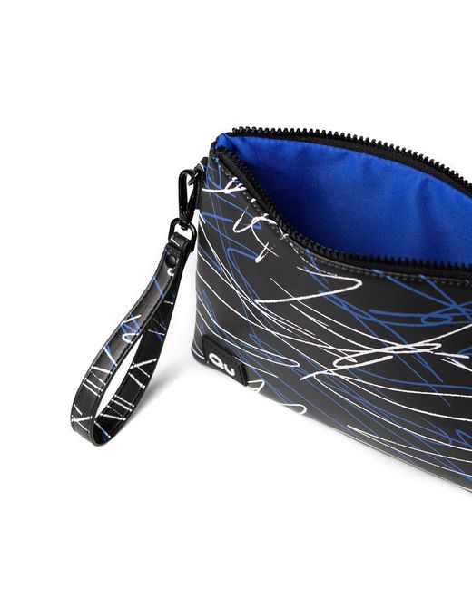 Qu Blue Scribbles Pouch