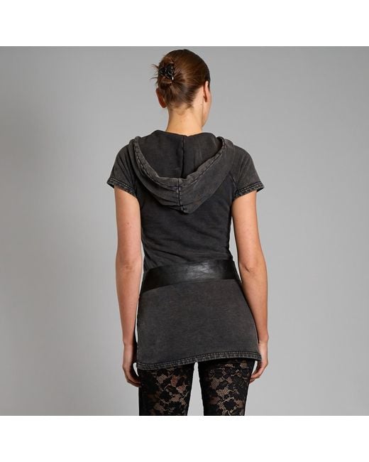 Love and Nostalgia Black Taylor Hooded Cotton Fleece Dress