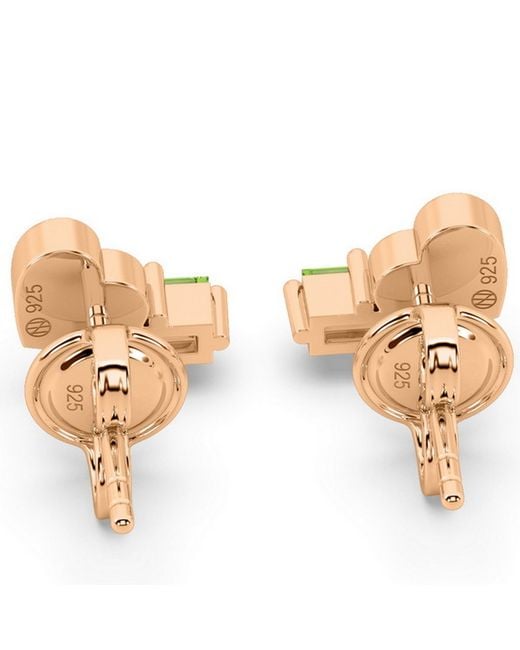 Onia Metallic Peridot Heart Studs