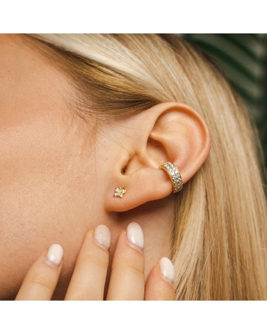 BLOOMTINE | Earth Angel HQ White Illuminess Premium Vermeil Double Ear Cuff