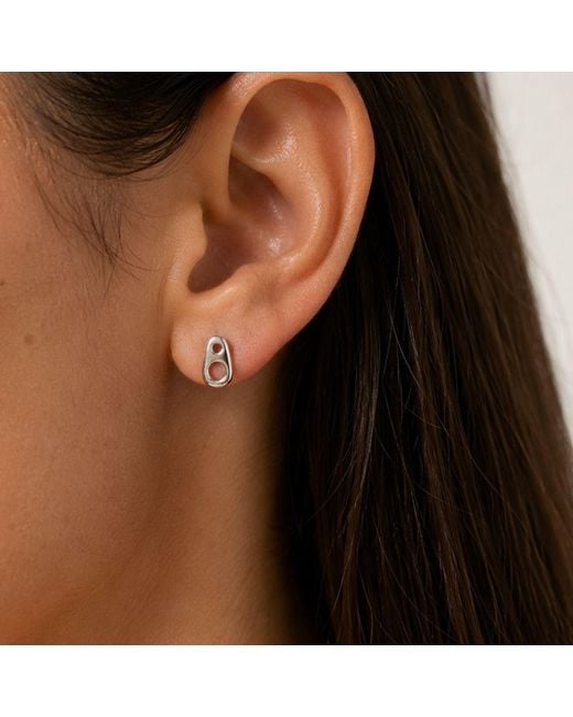 Cier Metallic Soda Tab Stud Earrings