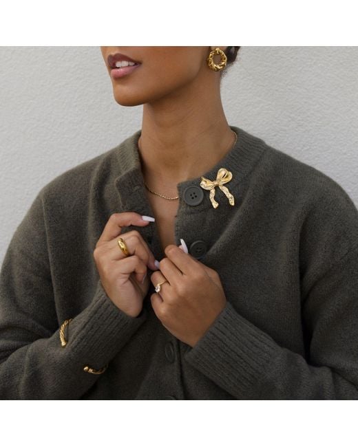 Ellie Vail Jewelry Metallic Belle Bow Brooch