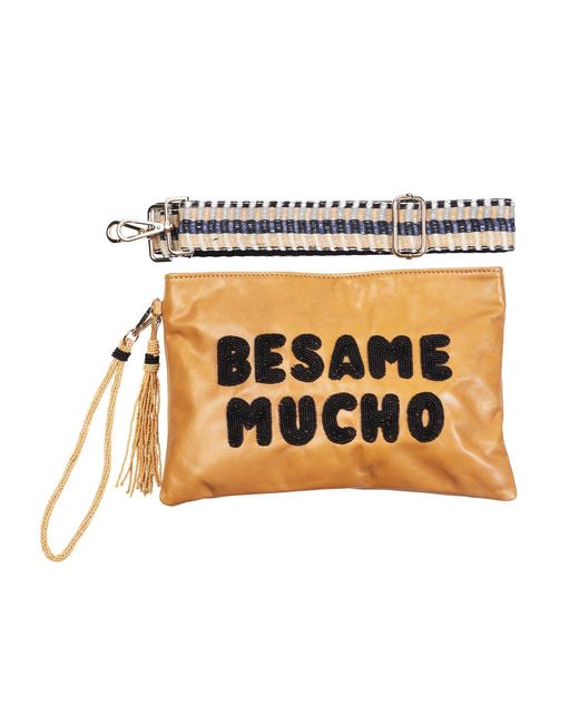 Sidney Byron Metallic Leather Bag With Besame Mucho Beading