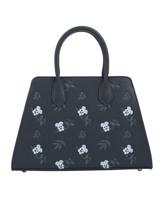 Fable England Blue Ditsy Structured Tote