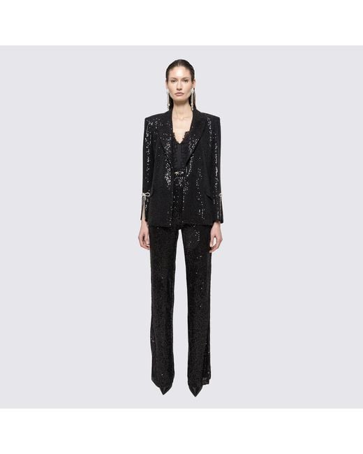 Nissa Black Sequined Straight Pants