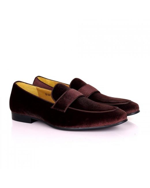 DAVID WEJ Black Alfred Velvet Loafers – Plum for men