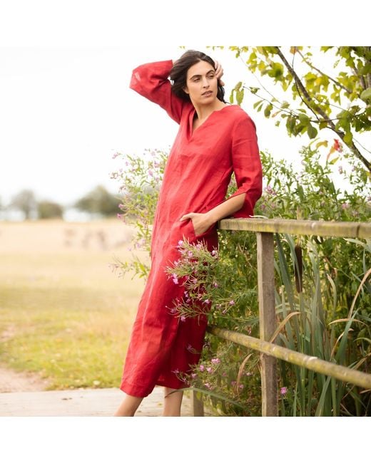 Antra Designs Red Maxi Linen Ruby