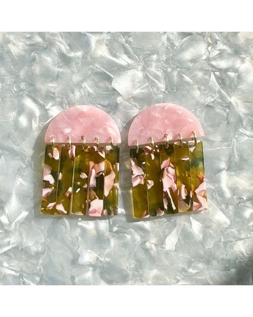 CLOSET REHAB Pink Fringe Earrings