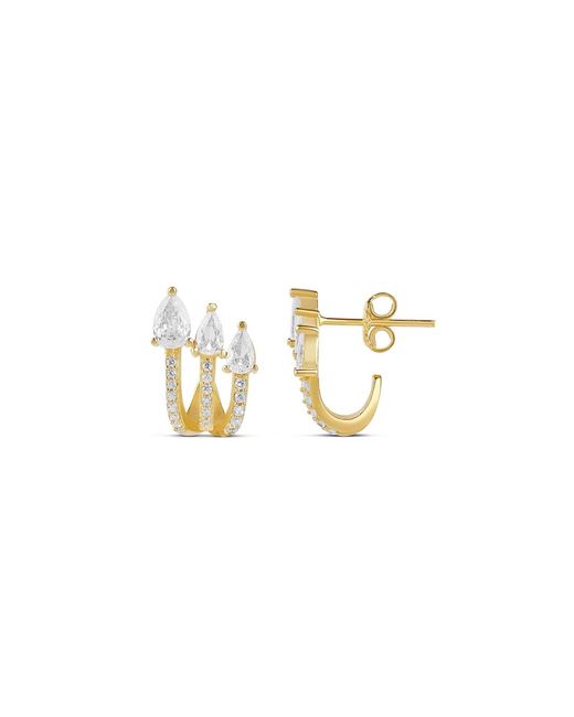 SHYMI Metallic Three Row Pave Wrap Earrings