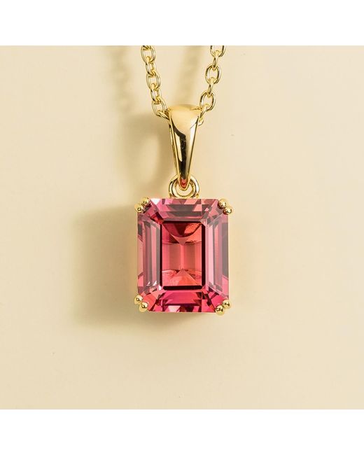 Juvetti Red Thamani Pendant Necklace In Padparadscha Sapphire Set In Gold